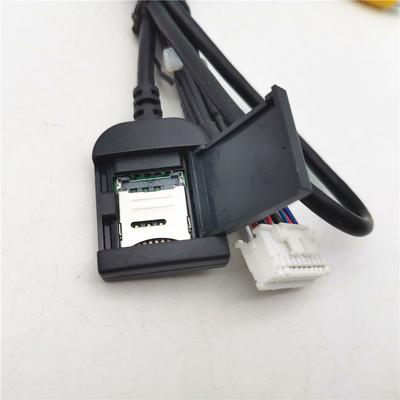 Car Stereo Radio 20 Pin Plug RCA Output AUX Wire Harness Wiring Connector Adaptor Subwoofer Cable with 4G SIM Card Slot