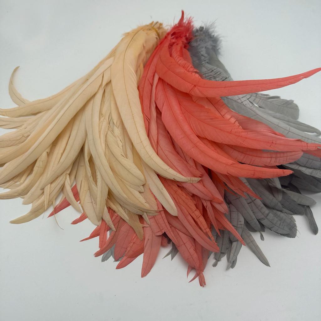 Rooster Tail Feather 500pcs  Red Cock Diy Clothing Accessories Jewelry Head Wear Hats Wedding Supplies Performance Necessary