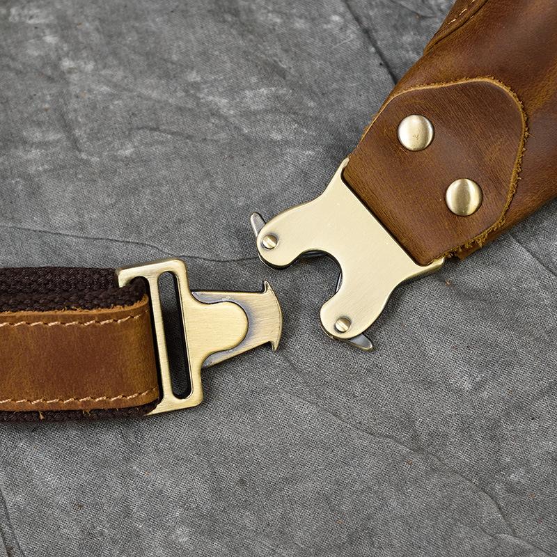 Borsello Esplosivo Retro in Pelle Crazy Horse da Uomo, Semplice Borsa a Tracolla in Vera Pelle, Marsupio Multifunzione da Petto per Uso Esterno