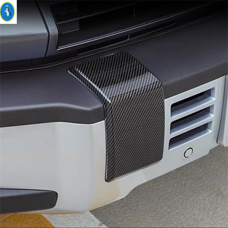 Carbon Fiber Look / Matte Black Front Bumper Protection Sequ Cover Trim Accessories For BYD Equation Leopard 5 2024 2025