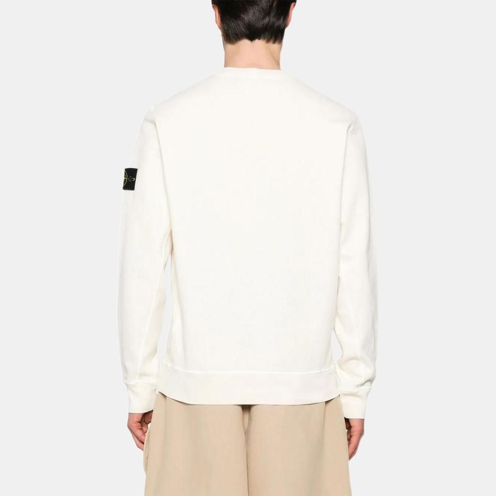 STONE ISLAND Loose Fit Solid Color Crew Neck Long Sleeve Sweatshirt Men Sweatshirt White K1S156100020S0060-V0193