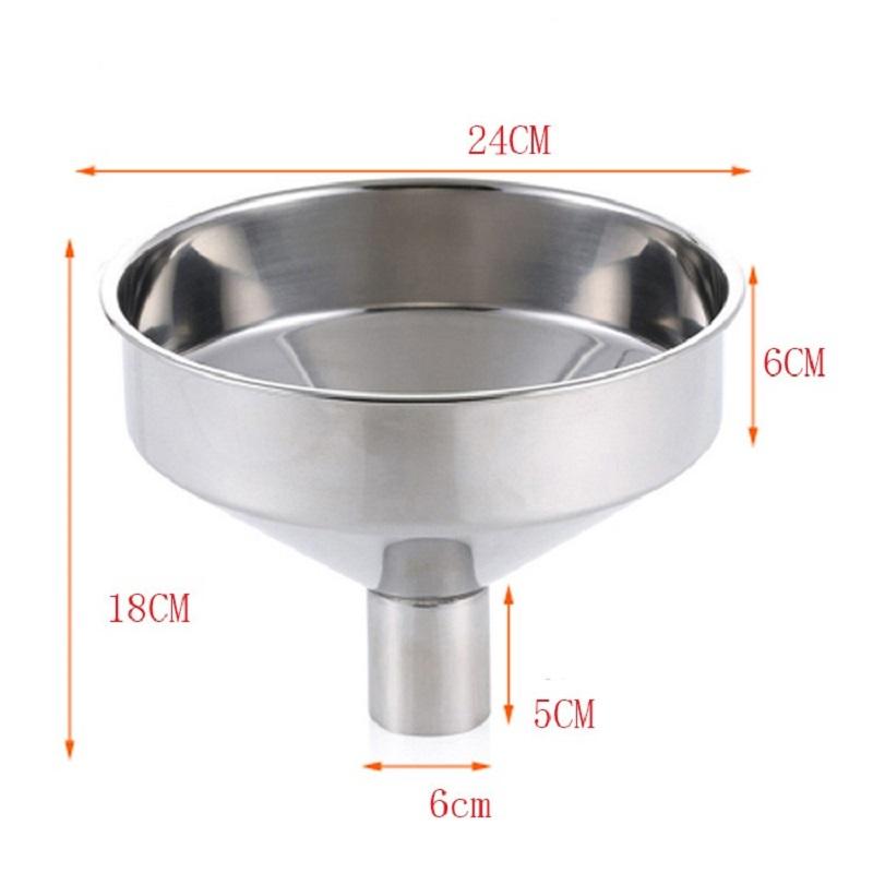 NEW Stainless Steel Funnel Large Kitchen Funnel Liquid Cooking Oil Filter Tools Metal Wide Mouth Funnel For Filling Bottles Cans