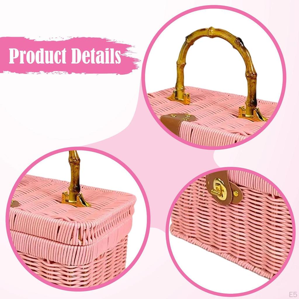 Handwoven Storage Basket Gift Decorative Case Display Suitcase Organizer for Themed Party