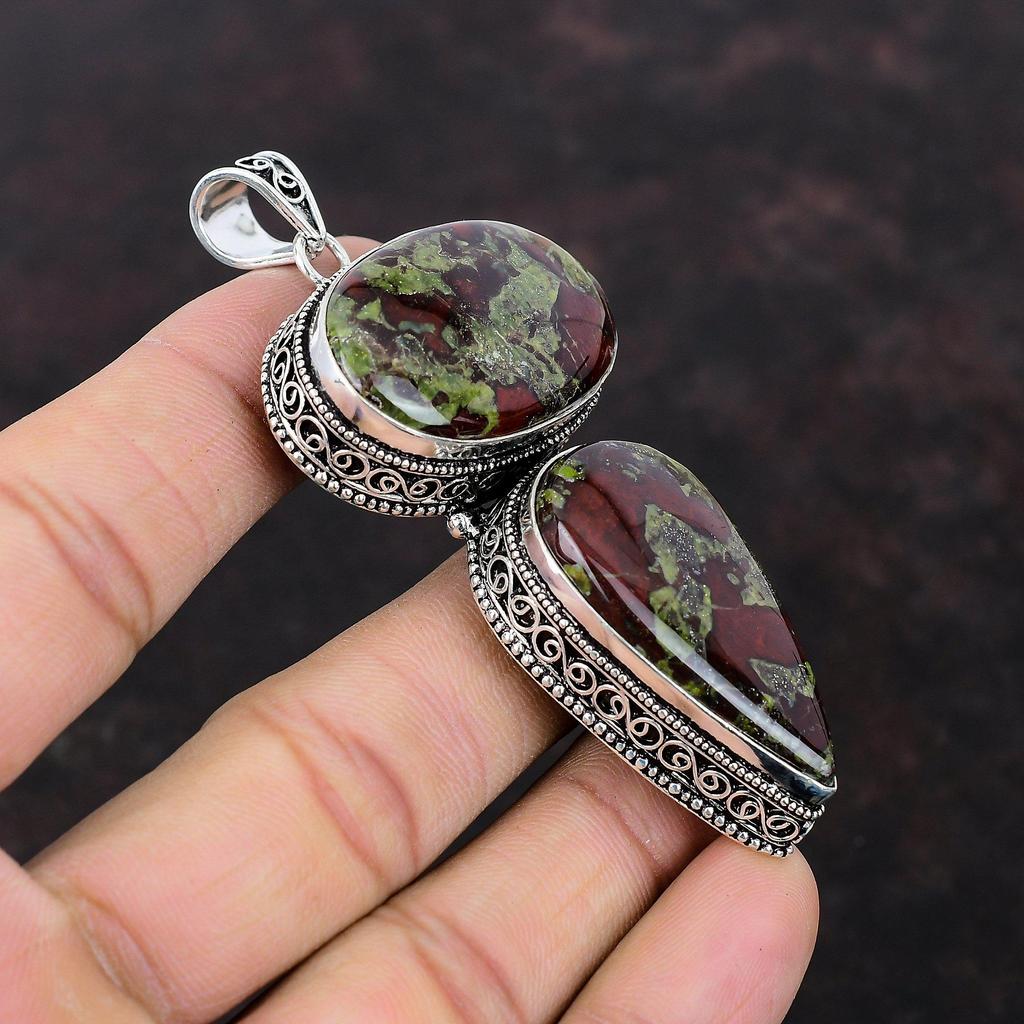 Dragon Bloodstone Pendant Top Quality Gemstone Pendant 925 Sterling Silver Pendant Vintage Jewelry Handmade Pendant For Women Wedding Gift