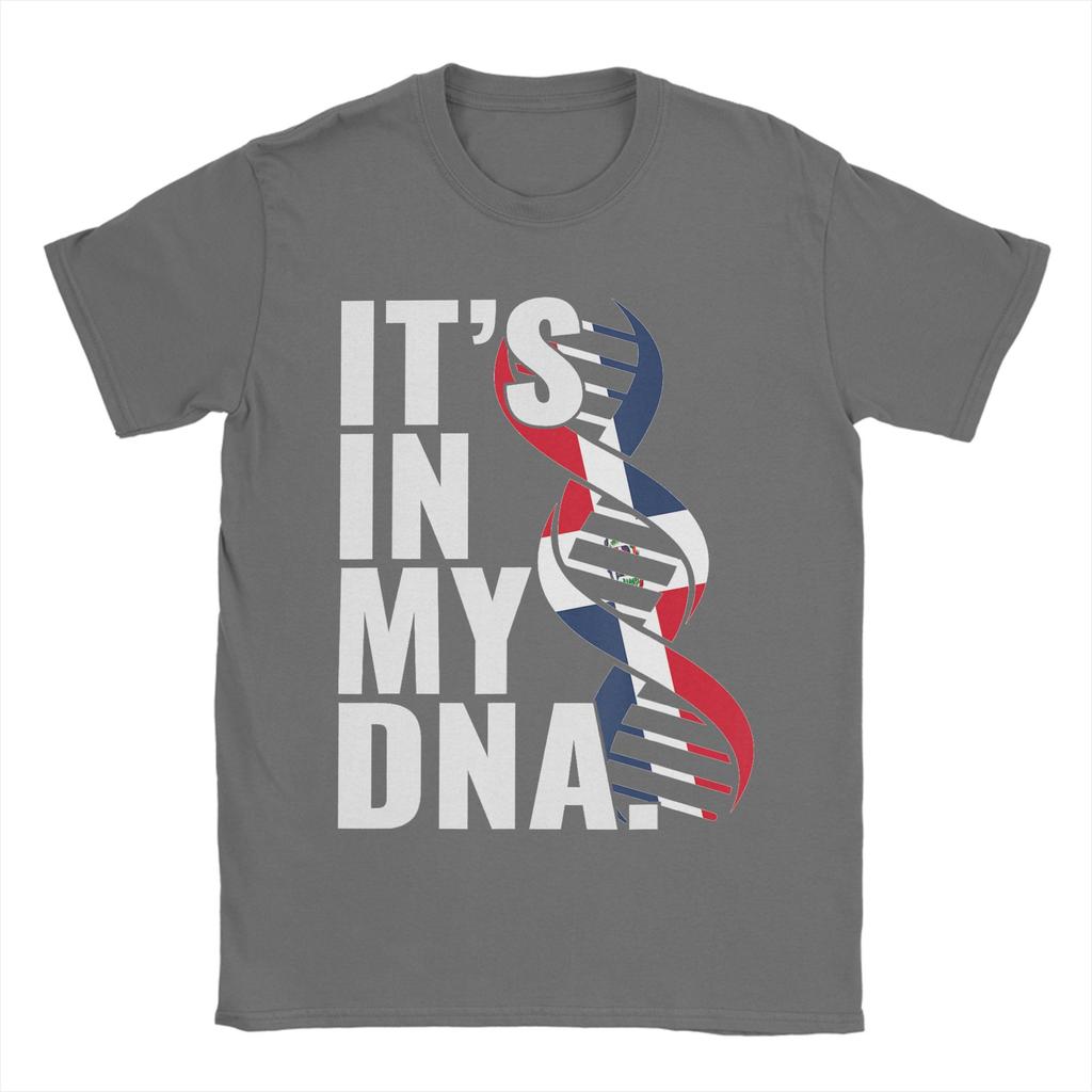 Dominican Republic Roots Flag Fingerprint Graphic TShirts for Unisex Cotton Tees Round Collar Short Sleeve T Shirts Gift Idea Tops
