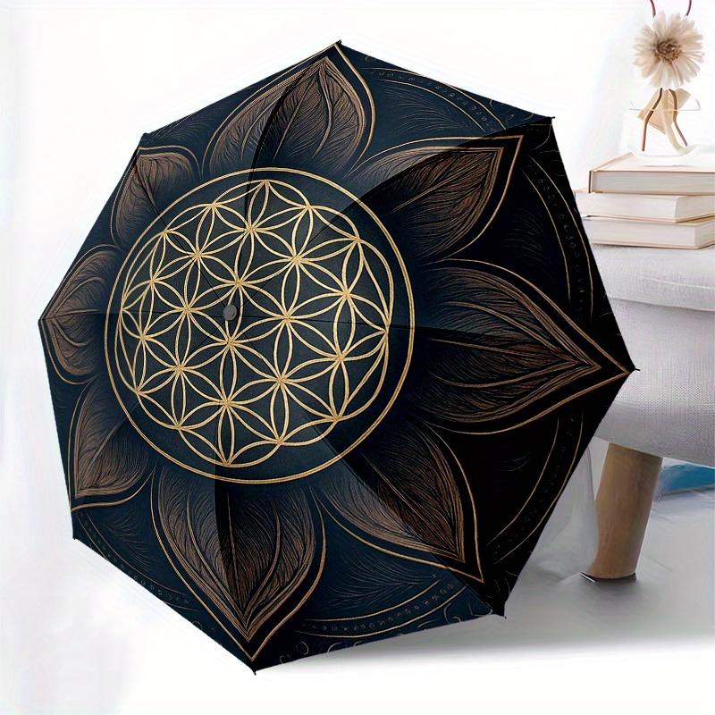 Lotus Mandala Wall Art: Spiritual Decor for Your SpaceUmbrella, Portable 3-Fold Compact Umbrella for Men & Women Gift