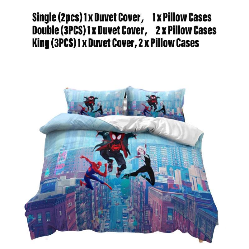 Spiderman Football Pattern Bedding Set 3-piece Bed Set For Students