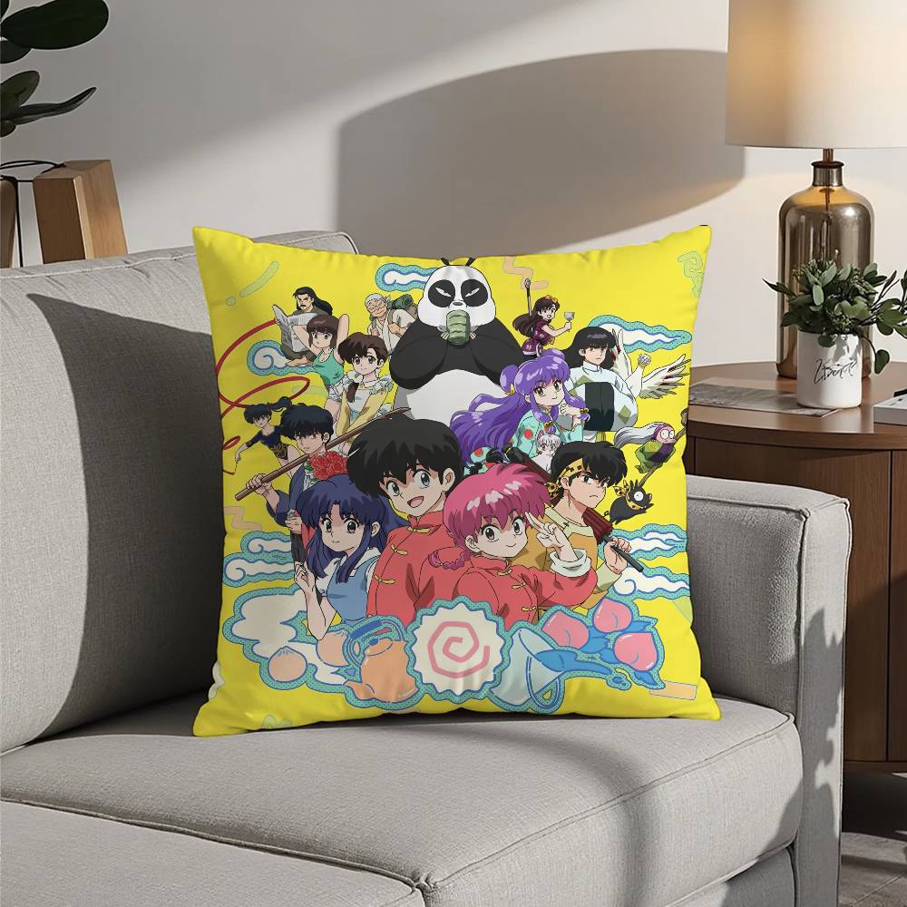 P Chan Ranma Cartoon Kissenbezug Sofa Dekorativ Zuhause Beidseitiger Druck Kurzplüsch Kissen Kissenbezug Feiertagsgeschenk