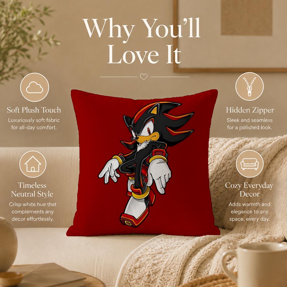 Character S-Shadow The HedgehogS Cushion Cover Double-Sided Printed Pillow Cover Hypoallergenic Dust-Mite Proof
