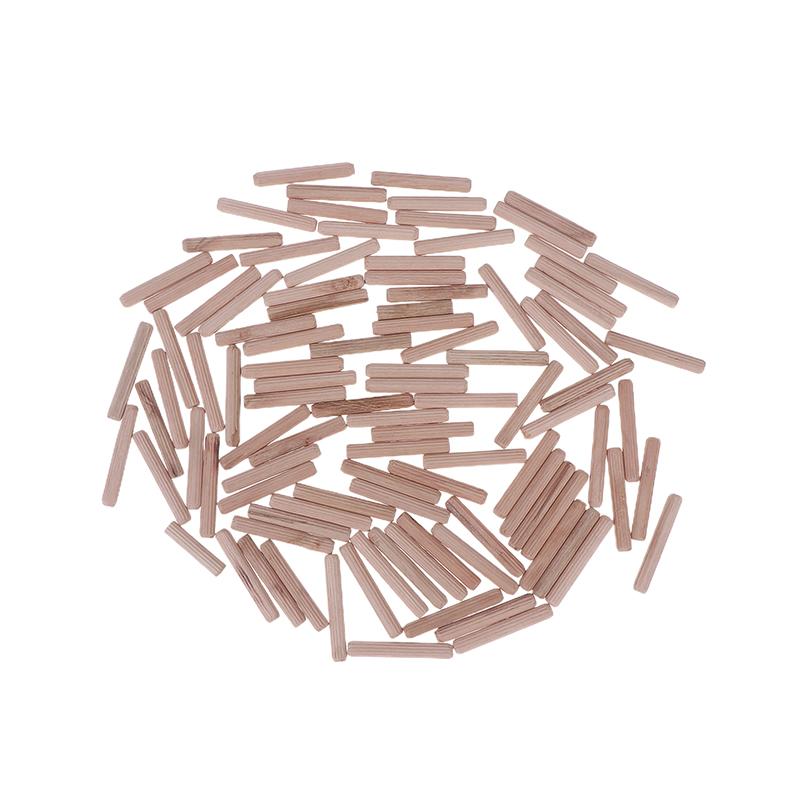 100Pcs/Pack Round Wooden Dowel Pins 6*40Mm 8*40Mm 10*40Mm Cabinet Drawer Round Fluted Diy Woodworking For Dowel Jigs Drill
