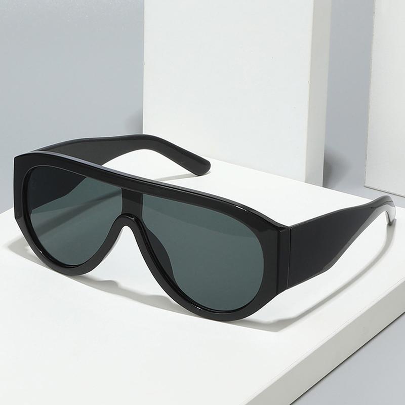 SHAUNA Gafas de Sol de Piloto Oversize de Moda para Mujer Retro de Una Sola Pieza Tonos Rojos Verdes UV400 para Hombre Gafas de Sol Degradadas