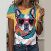 3D Short Sleeved Summer T-shirt for Women's Cami Abstract Image Printed Cartoon T-shirt