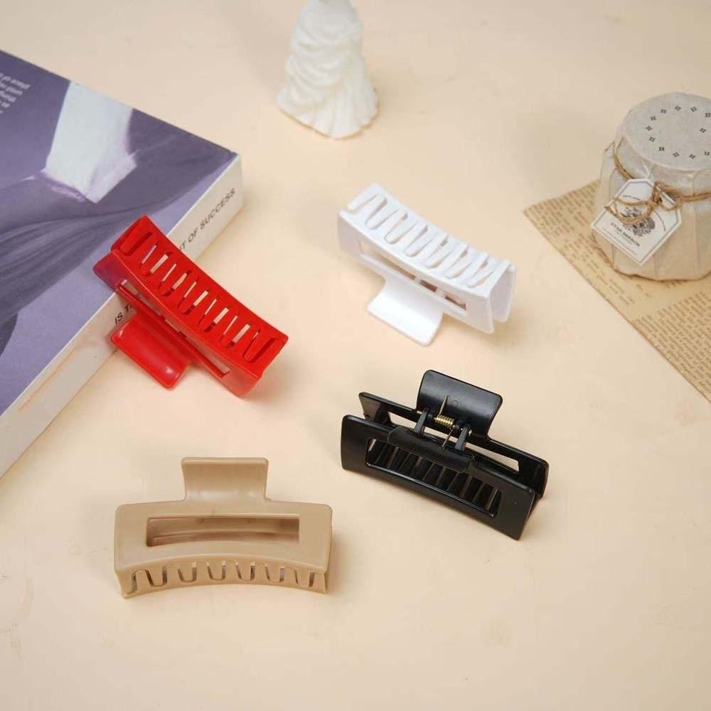 Korean Style Elastic Plastic Hair Claw Safe Straight Line Shaped Hair Claw  Girls