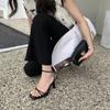 [New Products In Summer] Fashion Thin-strapped High-heeled Sandals European and American Style Square-heeled Mid-heeled Buckle Open-toed Women's Shoes