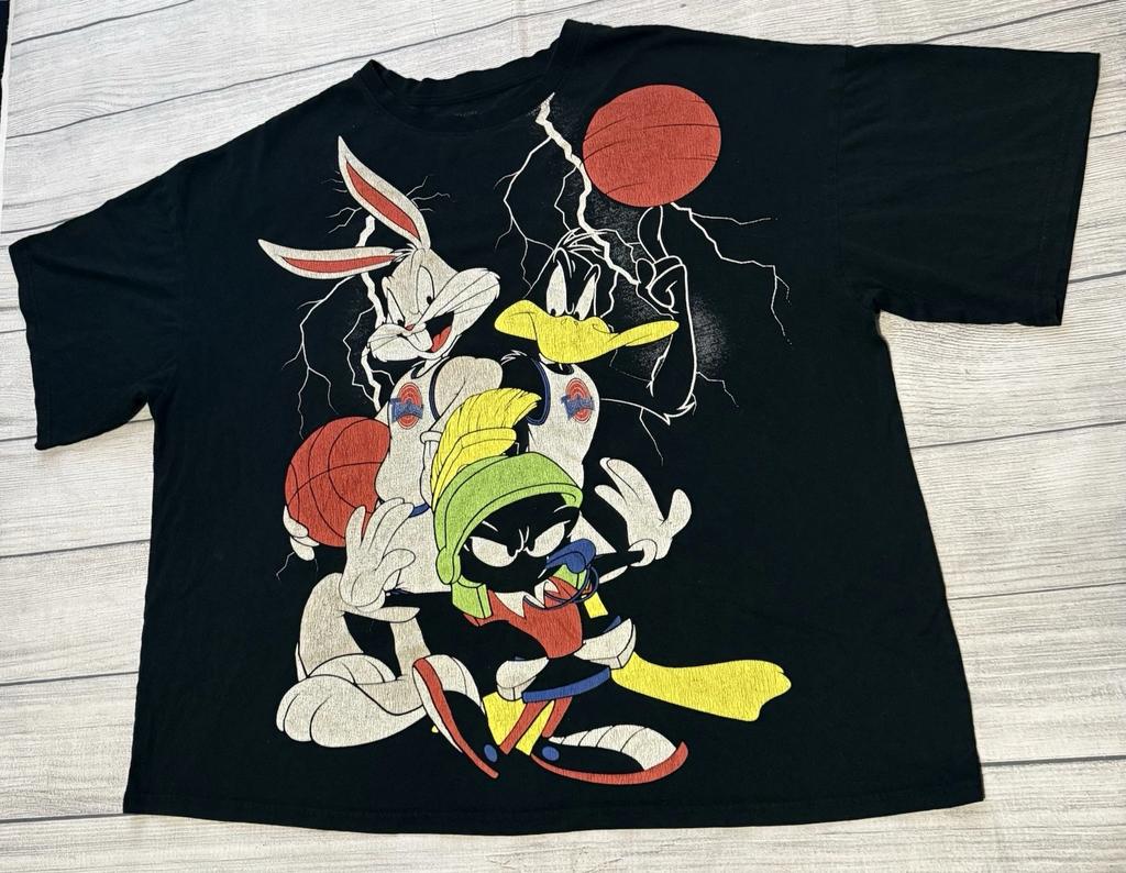 Space Jam A New Legacy XL Mens Black T-Shirt Big Graphic Bugs Bunny Daffy Duck