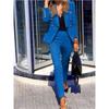 Solid Color Stylish Two-Piece Suit European and American Solid Slim Fit Fashion Two-piece Suit