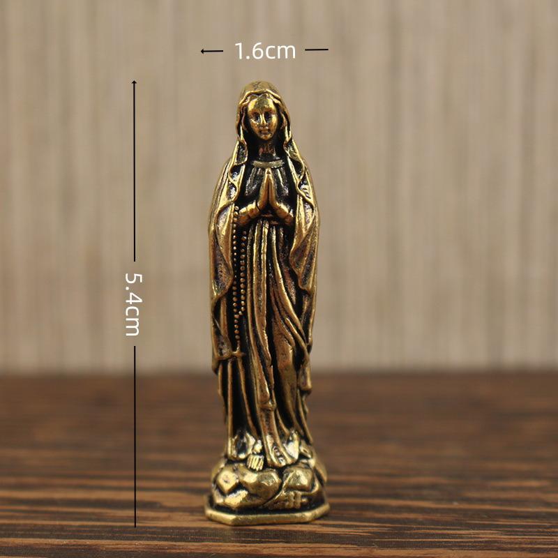 Brass Maria Figurine Pendant Brass Maria Figurine Pure Copper Vintage Virgin Mary Figurine