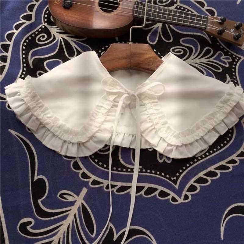 

Women s Versatile Lace Faux Shirt Collar Shawl