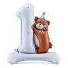 4pcs Party Decor Brown Standing Balloon Blue Pink One Year Old Balloon Digital Lovely Design Bear Balloon Birthday Party