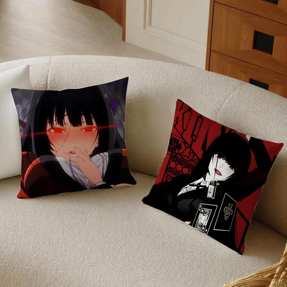 Japanese Anime Hot K-Kakegurui Y-Yumeko Jabami Cushion Cover Pillowcase Anti-Dustmite Living Room Sofa Decor Cushion Room