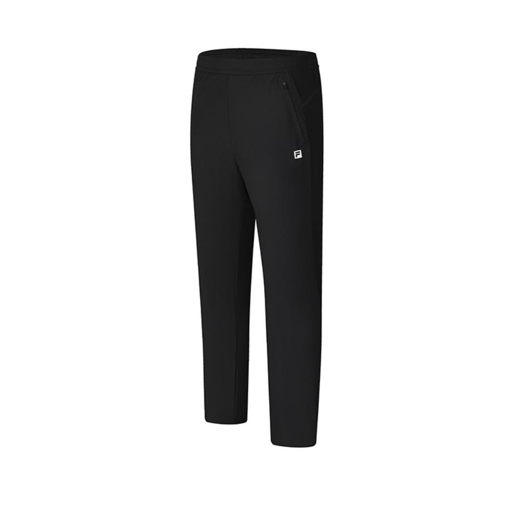 FILA Athletics Fitness Solid Color Simple Casual Versatile Straight Leg Knit Sports Pants Men bottoms Deep-Black A61M521602F-BK