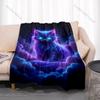 1PC Blue Flame Black Dragon Roaring Peak Print Blanket Flannel Material Soft Warm for All Seasons Home Outdoor Camping Picnics