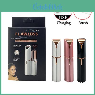 Portable Electric Hair Remover Lipstick Shape Painless With Light Usb Charging