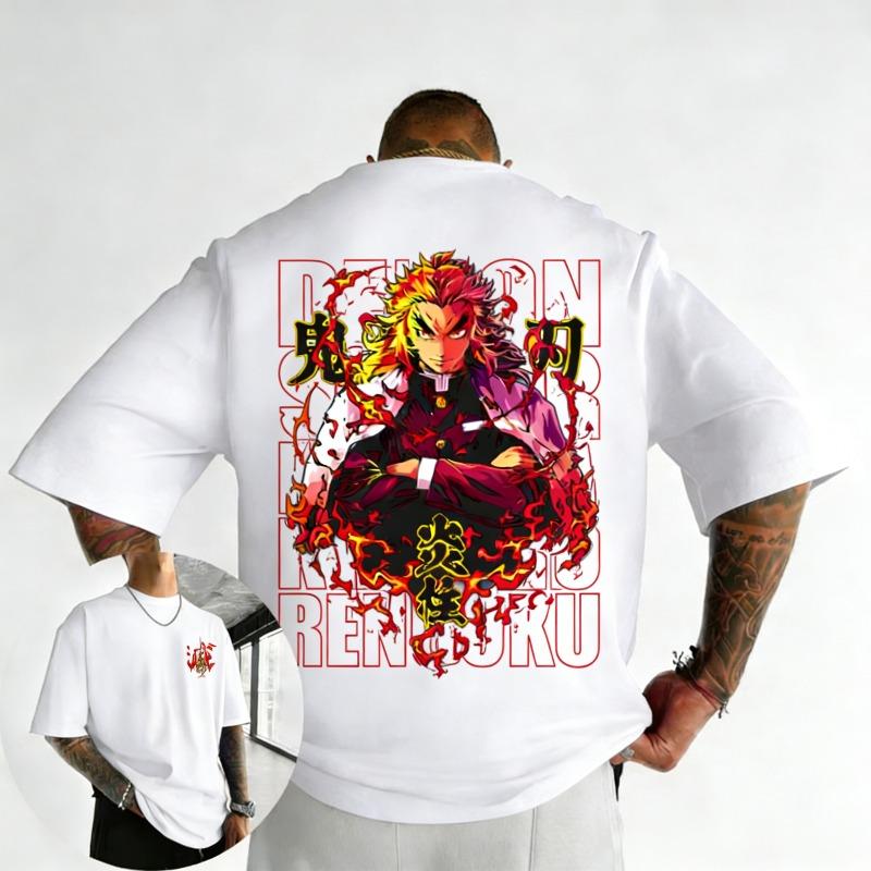 Demon Slayer Anime Purgatory Apricot Shoulang SpringSummer New Mens Casual Fashion Hip Hop Y2K Unisex Tshirt