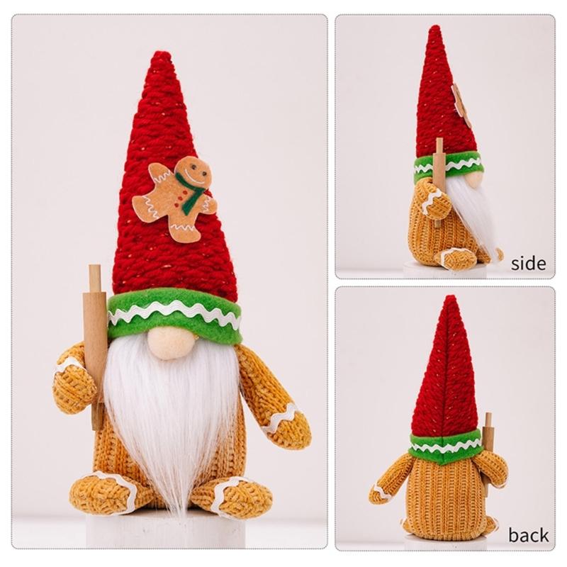 Handmade Christmas Gingerbreads Gnomes Christmas Gingerbreads Man Gnomes Plush Collection Holiday Ornament Decors