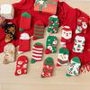 Yousheng 1 Pair Christmas Socks Snowmen Reindeer Santa Claus Bell Pattern Mid-tube Socks Coral Fleece Warm Thermal Socks