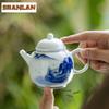 200ml Hand-painted Blue And White Landscape Porcelain Teapot Tea Infuser Pot Tea Soaking Kettle With Ball Hole Cafes Ornaments