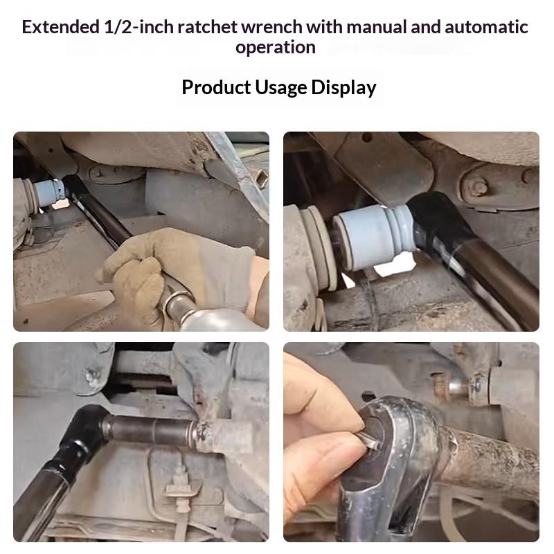 1Pc Four-wheel Alignment Angle Adjustment Electric Extension Car Wrench 2-in-1 Self-contained Ratchet Extended Wrench