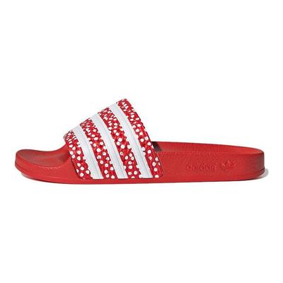 Adilette Slide Polka - Lebhaftes Rot Damen Sneaker Wolkenweiß FX5921