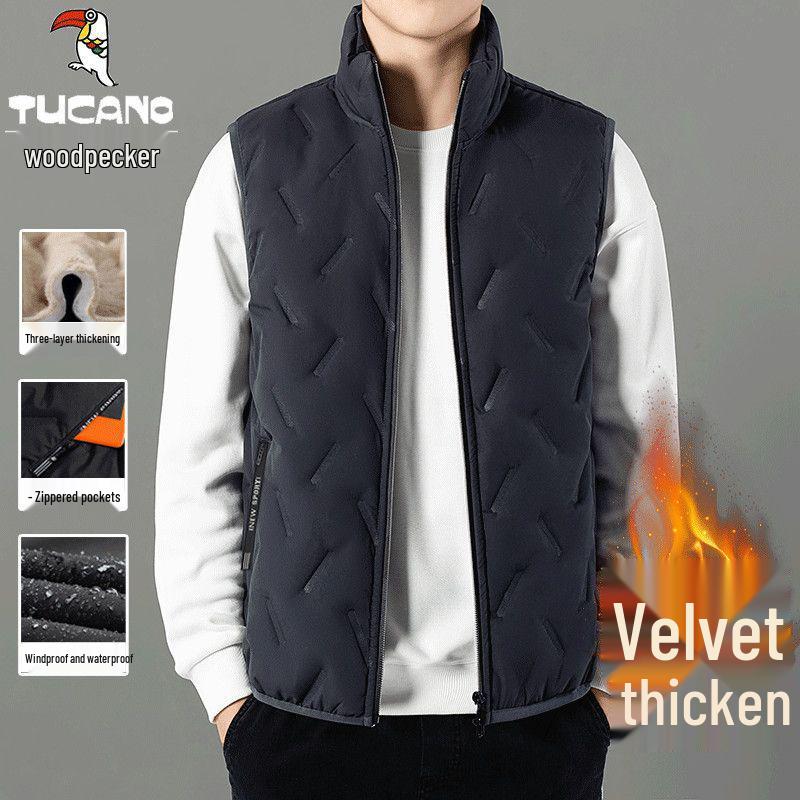 

Woodpecker Plus Men s Velvet-Thickened Windproof Waterproof Winter Vest L (Fits 80-95 Jin)