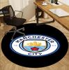 Manchester City FC Pattern Round Rug, Indoor/Outdoor Mat, for Picnic, Gameroom, Bedroom, Office, Living Room, Home Decor Carpet, Birthday Gift