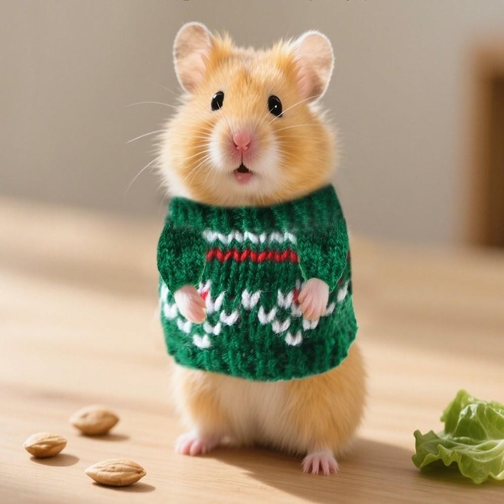 Soft Hamster Sweater Cute Knitted Sweater Party Supplies Small Pets Sweater Christmas Decoration