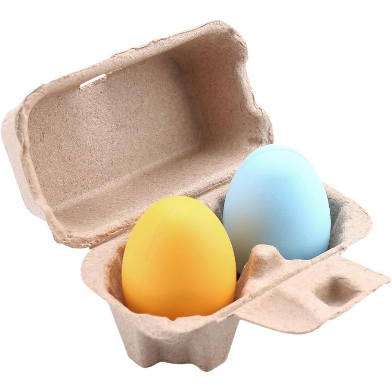 36 Stück Eierkartons Vintage Osterstil 2er-Behälter Stabile Natürliche Zellstoff-Kraftpapier-Halterboxen Aufbewahrung Frische Hühnereier
