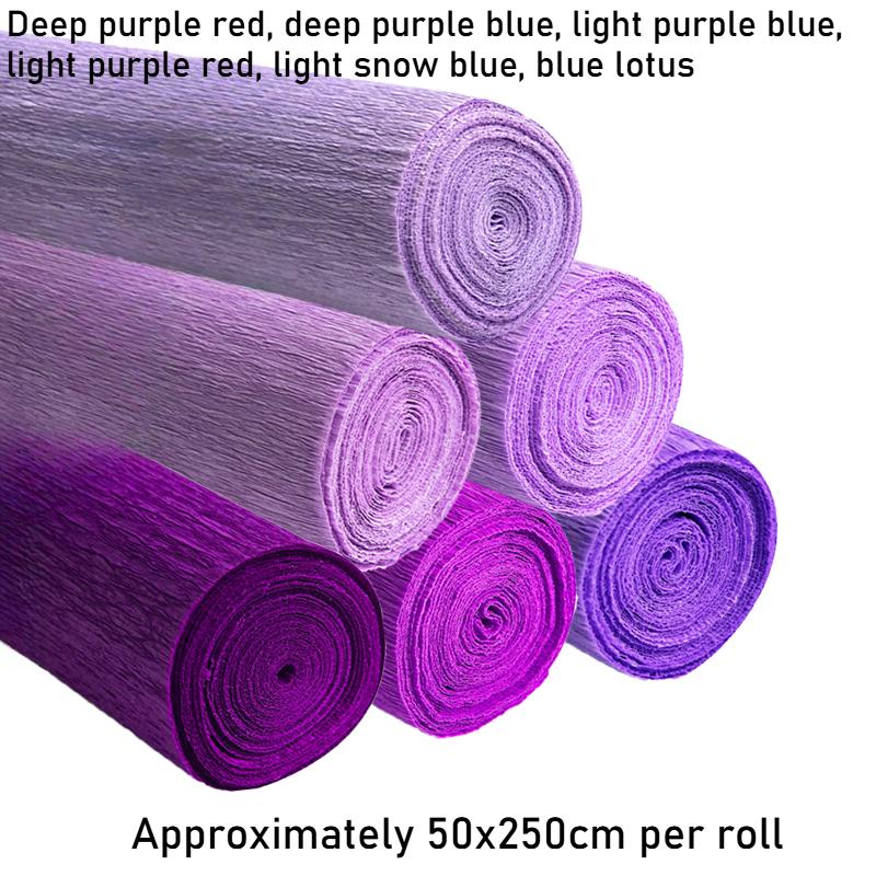 50x250cm Farbige Krepppapierrolle Origami Gefälteltes Krepppapier Basteln DIY Blumen Dekoration Geschenkpapier Basteln