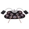 Portable Silicone Drum Pad Electronic Folding Drum Set With Drum Sticks Foot Pedals Cartoon Design
