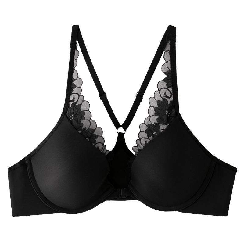 Front Buckle Underwear Women's Summer Women's Sexy Small Breasts Gathered Anti-sagging Bra Lace Breathable