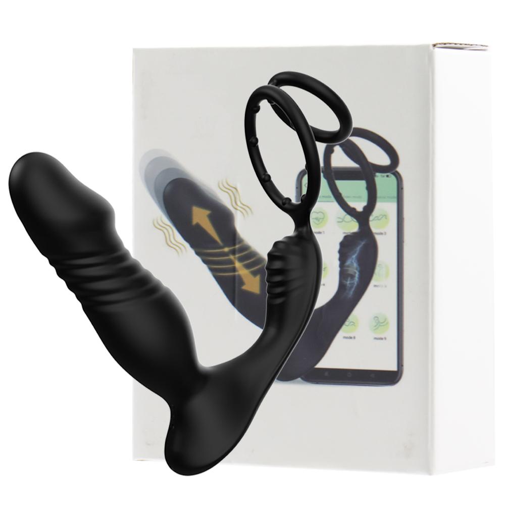 5 in 1 APP Control Male Thrusting Anal Vibrator Dildo Prostate Massager Delay Ejaculation  Anal Plug Vibrating Sex Toy for Men