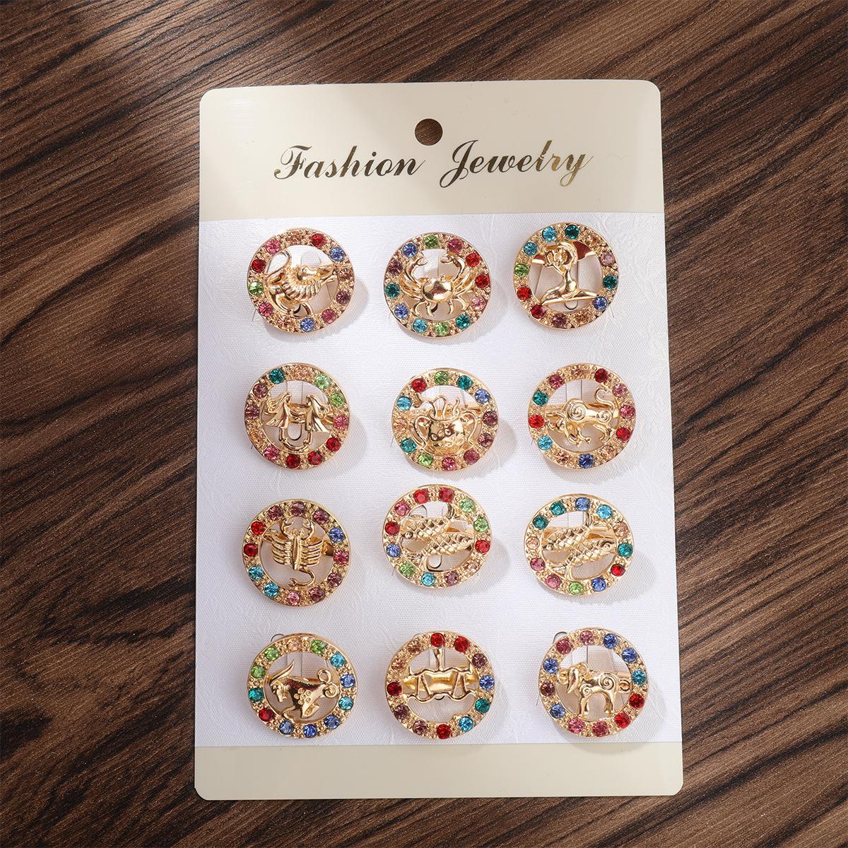 

Модный корсаж высокого класса, креативная брошь «Двенадцать созвездий», нишевая брошь для одежды высокого класса, мужские и женские аксессуары