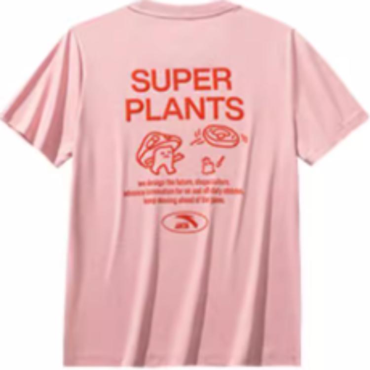 Anta X Super Plant Collaboration Lifestyle Series Sport Casual Simple Solid Color Round Neck Pullover Printed Letter Short Sleeve T-Shirt 962528106-3