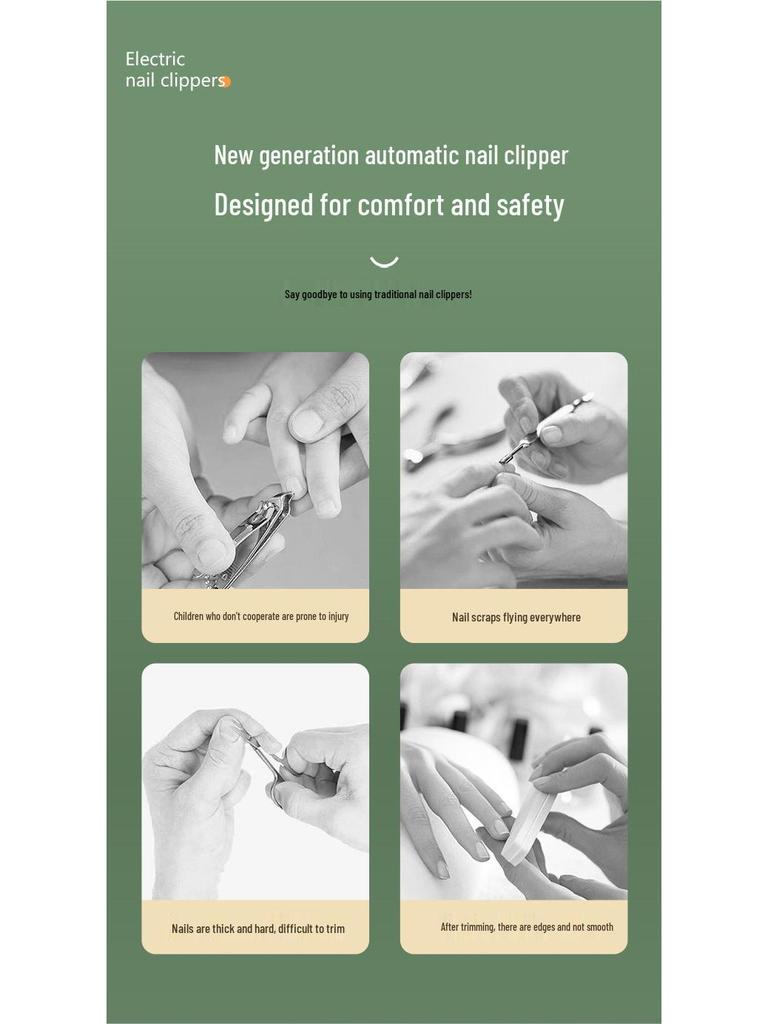 Tagliaunghie Elettrico Ricaricabile e Set Manicure per Adulti