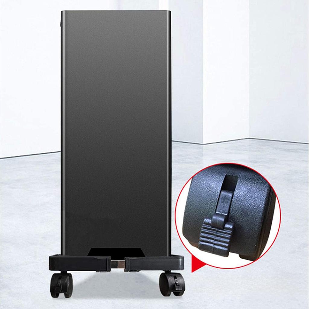 Deear Desktop CPU Stand with White Casters, Adjustable, Heat-Reducing, Multi-Purpose, Movable,
