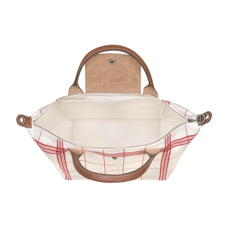New LONGCHAMP Le Pliage Torchon Canvas Dumpling Bag, Crossbody Handbag Trumpets Women's White 1512HYR548