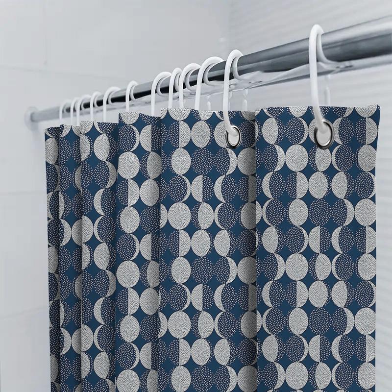 Modern Geometric Shower Curtain Waterproof Bathroom Decor Farmhouse Backdrop Nature Pattern Fabric Liner Vintage Style