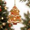 Holiday Gift for Family Friends Gingerbread Christmas Tree Pendant, Double-sided Acrylic Hanging Ornament Festive Seasonal Ideas Home Decor