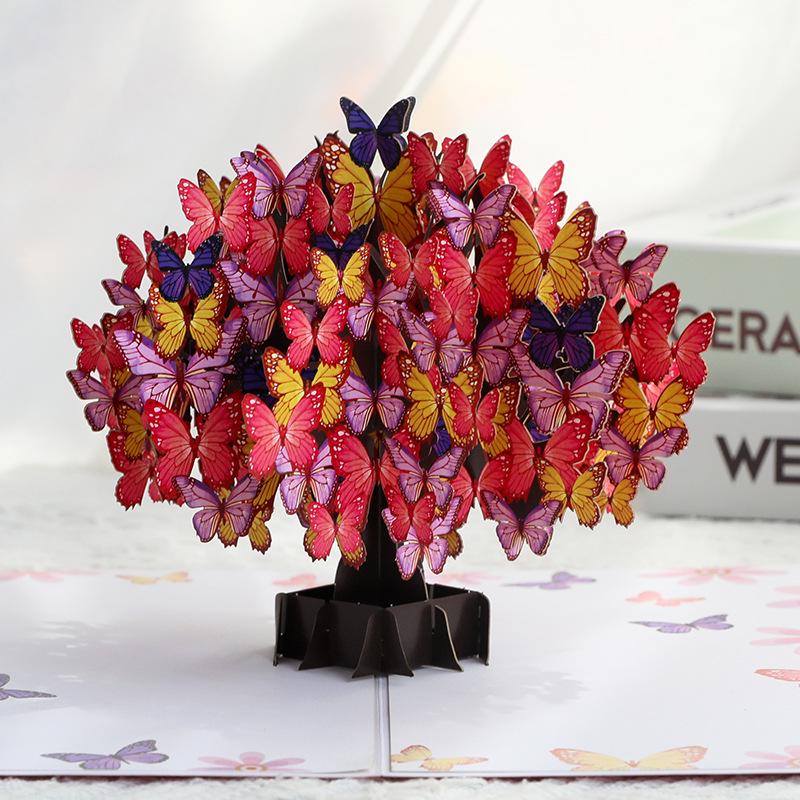 3D Pop-up Butterfly Tree Valentine's Day Greeting Card for Couples