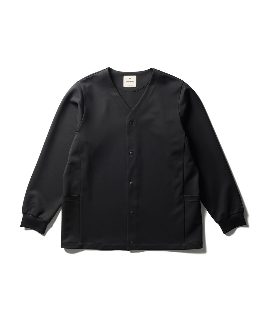 Snow Peak Double Knit Cardigan Knit Cardigan for Men and Size L CS-26SU008 Women, Black,